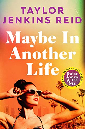 Book cover featuring a woman in sunglasses against a sunset background with palm trees.