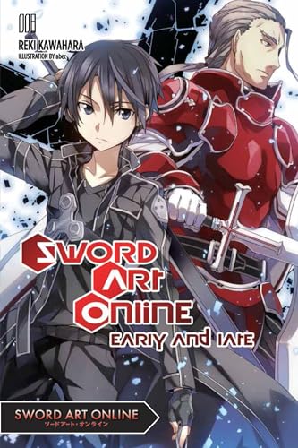 Sword Art Online novel volume 8 cover featuring Kirito and a knight.