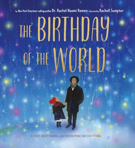 Book cover: adult and child silhouetted against a starry blue sky.