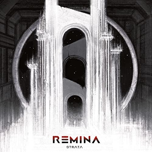 CD cover art: grayscale architectural structure with a starry sky view.