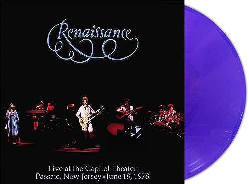 Renaissance live album cover and purple vinyl record side-by-side.