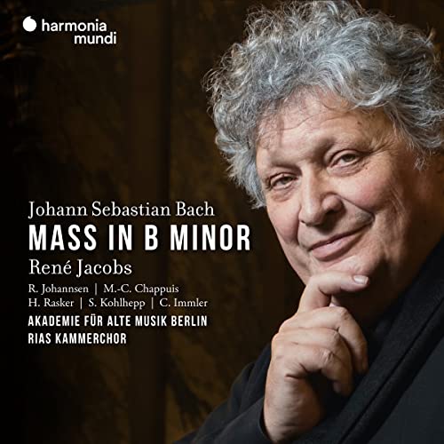 CD cover featuring portrait of René Jacobs and text “Mass in B Minor”.