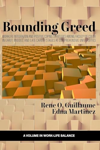 Book cover with abstract orange blocks and title āBounding Greed.ā