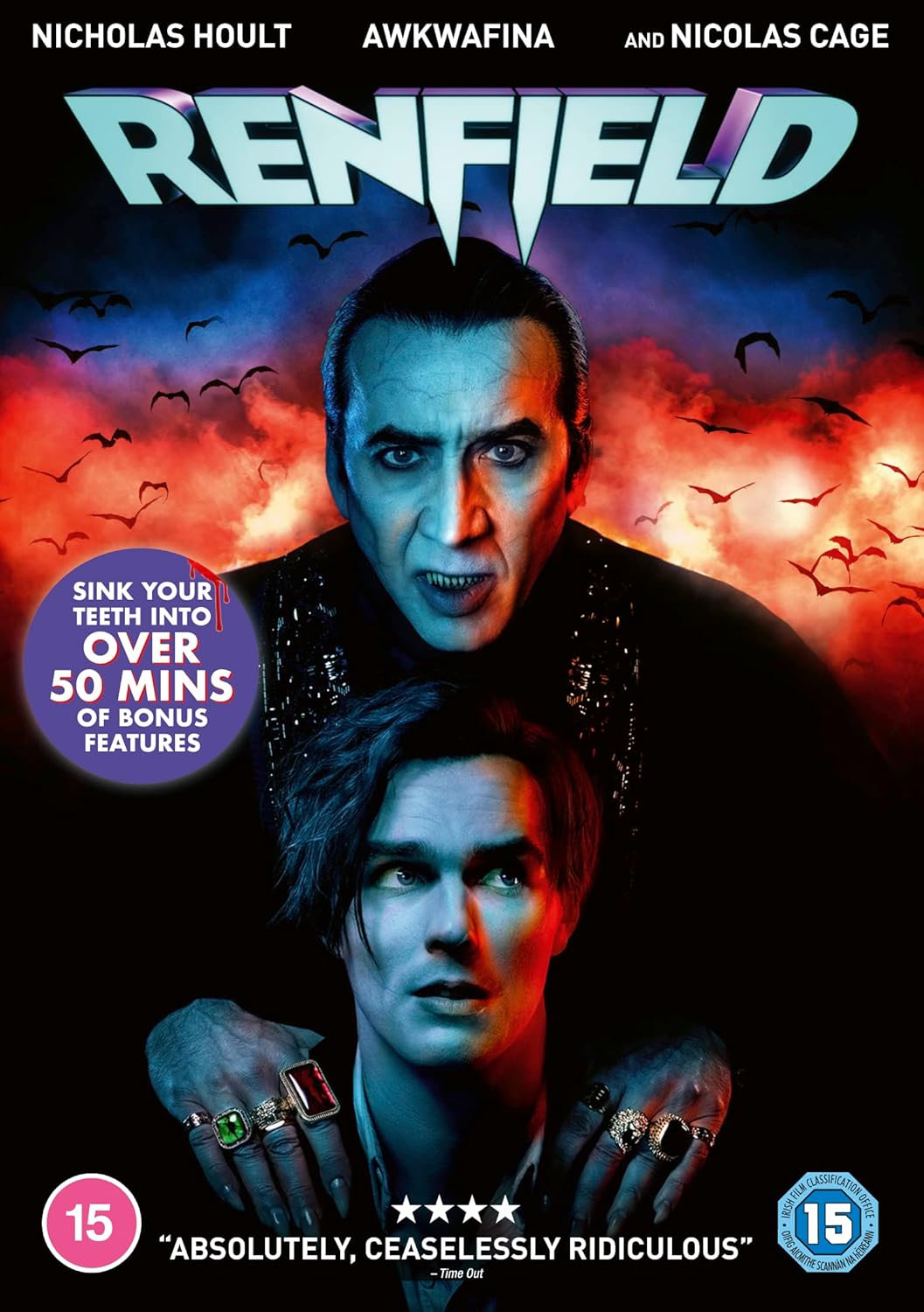 Renfield DVD cover featuring Nicholas Hoult as the title character.