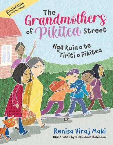 Book cover: illustrated grandmothers and children walking on a street.