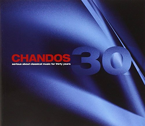 Blue abstract background with red Chandos text and a large blue number 30.