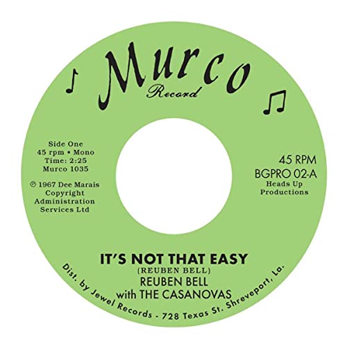 Lime green 7-inch vinyl record label with black text, "Murco Record.