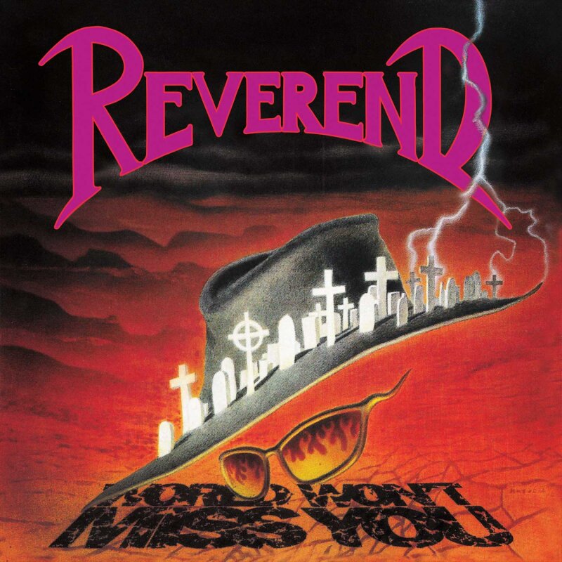 Record cover for Reverend’s “World Won’t Miss You” with a dark, fiery landscape.