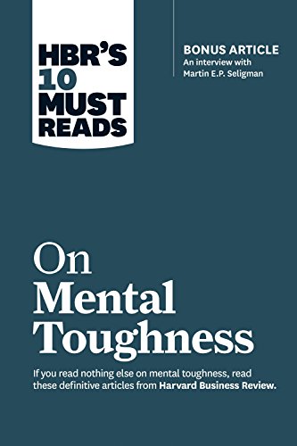 Book cover: "HBR's 10 Must Reads on Mental Toughness" with white text on dark blue.