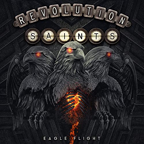 Album cover featuring three dark eagles with glowing red eyes and a fiery chest.