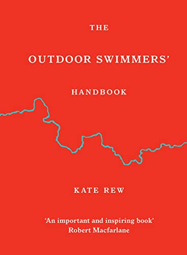 Red book cover with white text, a blue line resembling a shoreline, and author Kate Rew.