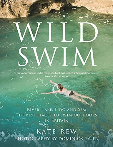 Book cover: swimmer in teal water with large white “WILD SWIM” text.