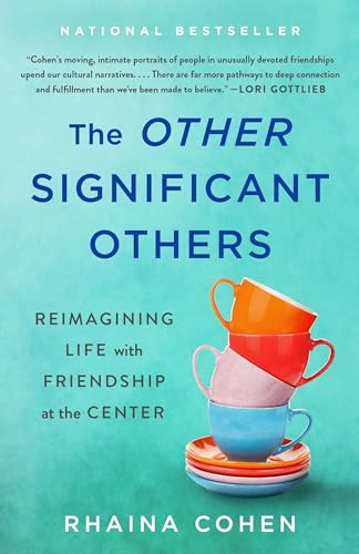 Book cover with stacked colorful teacups and bold blue title text.