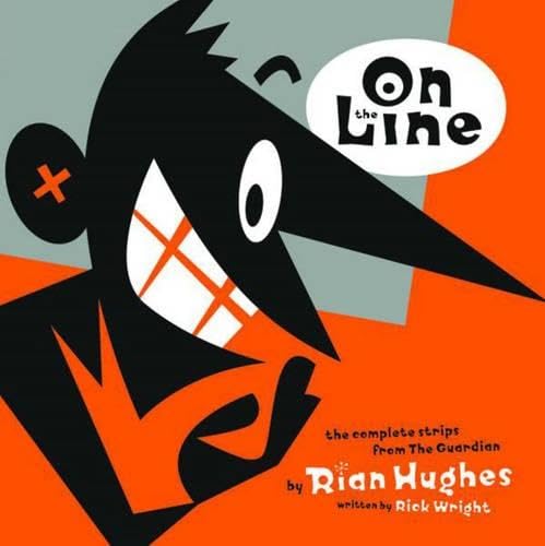 Black and orange cartoon character with text "On the Line" above.