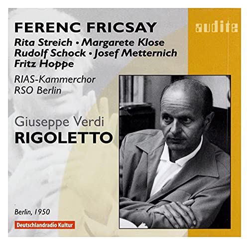CD cover for Verdi’s Rigoletto, featuring Fritz Fricsay and performers.