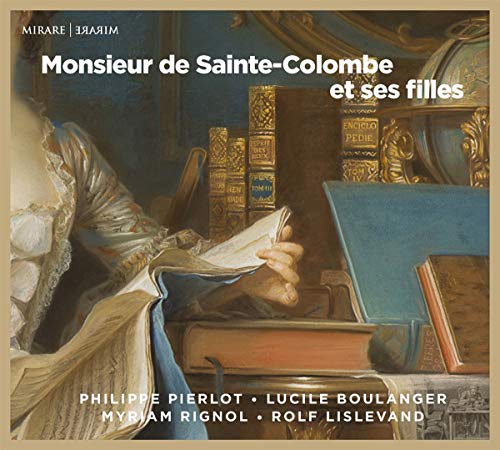 "CD cover with 17th-century man writing, surrounded by books and ornate decor."