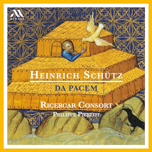 CD cover depicting Noah’s Ark with a dove, text “Heinrich Schütz Da Pacem”.