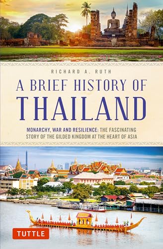Book cover: “A Brief History of Thailand” with temple imagery.