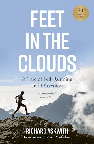 Book cover showing a runner on a mountain ridge against a cloudy sky.