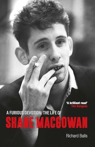 Black and white portrait of Shane MacGowan holding a cigarette, book cover.