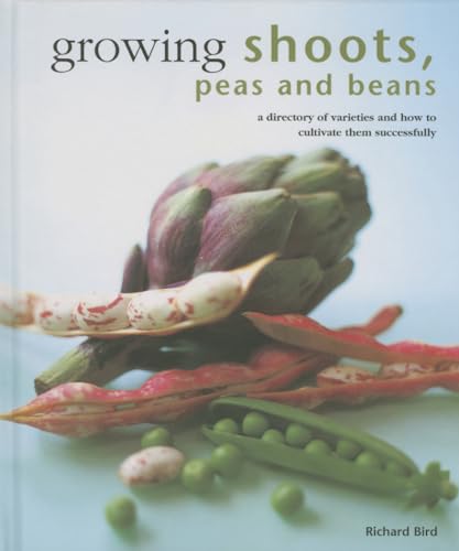 Book cover featuring peas, beans, artichoke, and gardening guide title.