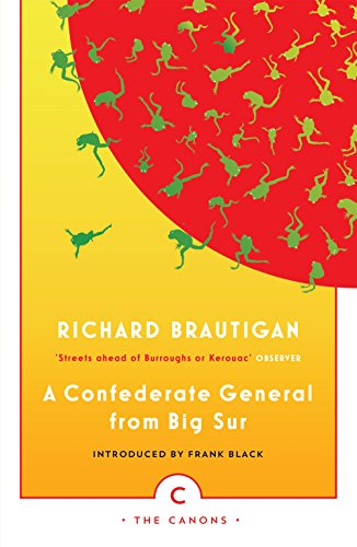 Book cover: red and yellow background with green lizard pattern, title text.