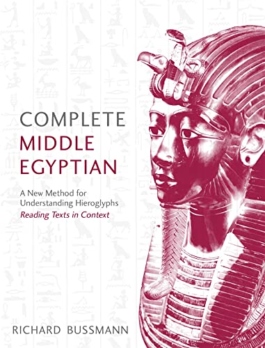 Book cover: “Complete Middle Egyptian” with image of Tutankhamun’s mask.