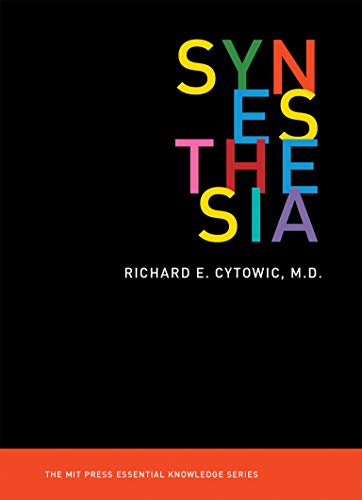 Book cover for "Synesthesia" with colorful, stacked title letters.