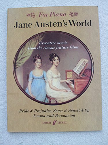 Sheet music book cover featuring portraits and a piano, titled "Jane Austen's World".