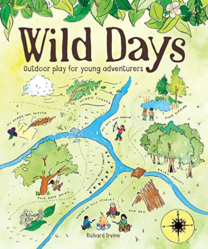 Book cover with illustrated map of outdoor play areas and children.