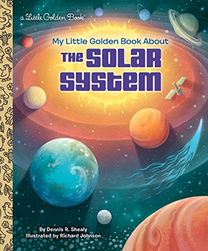 Book cover depicting planets, the sun, and a starry space background.