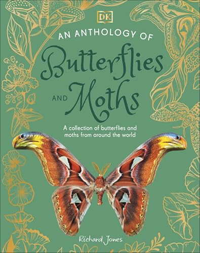 Book cover featuring illustrated butterflies and moths on a green background.