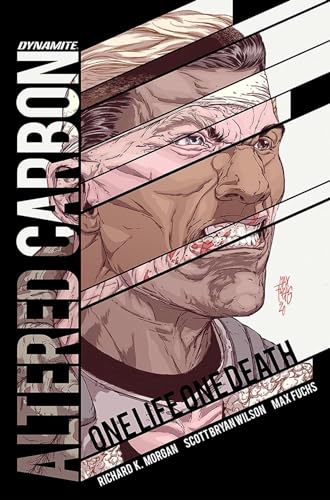 Comic book cover: close-up of a man’s distressed face, fragmented by lines.