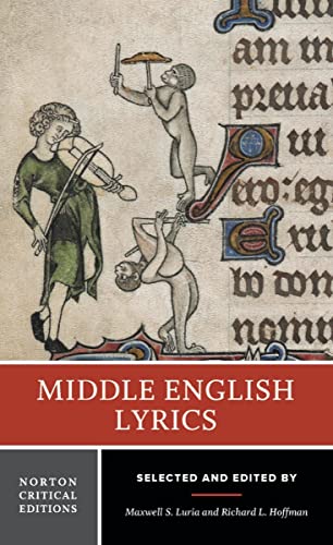 Book cover: “Middle English Lyrics” with medieval illuminated manuscript image.