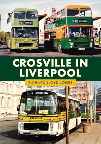 Book cover featuring vintage Crosville buses in Liverpool, UK.
