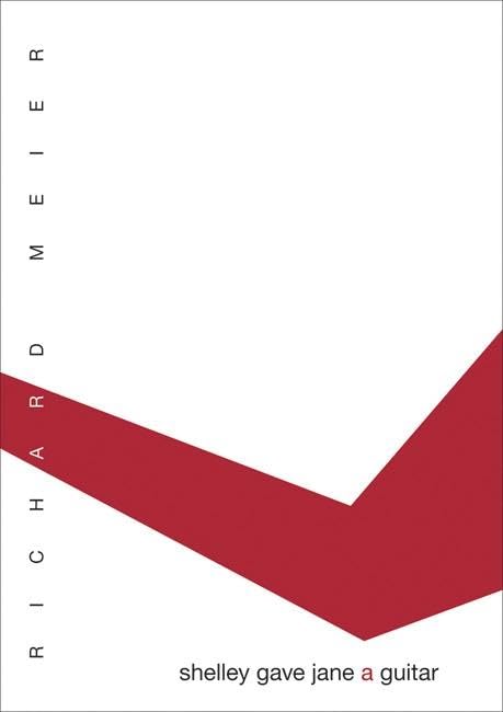 Book cover with red angled stripe and title "shelley gave jane a guitar".
