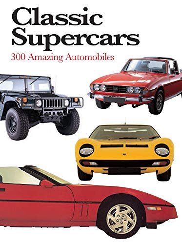 Book cover titled Classic Supercars featuring a black Hummer, red sports cars, and yellow car.