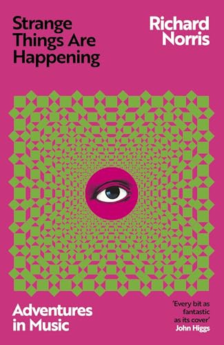 Book cover: pink background, green geometric pattern, and a central eye.