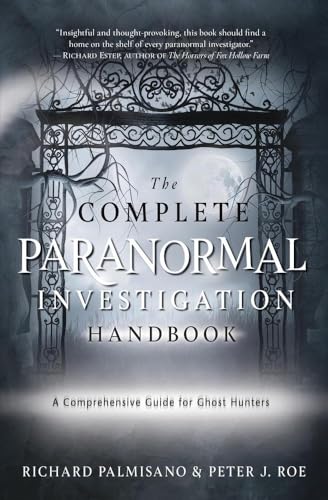 Book cover: "Complete Paranormal Investigation Handbook" with a spooky gate image.