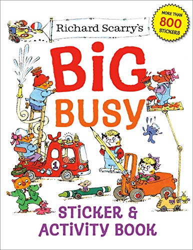 Richard Scarry's Big Busy Sticker and Activity Book cover with various colorful animal characters.