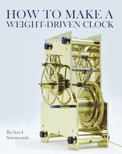 Book cover featuring a detailed, brass weight-driven clock mechanism.