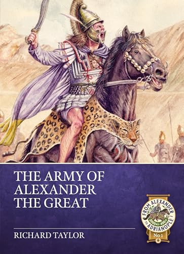 Illustration of Alexander the Great on horseback, wielding a sword, on a book cover.