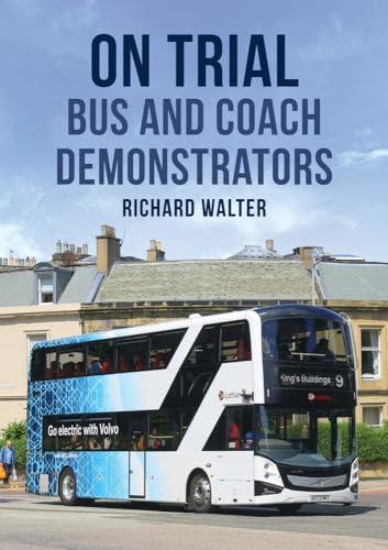 Book cover featuring a blue and white Volvo bus in a town.