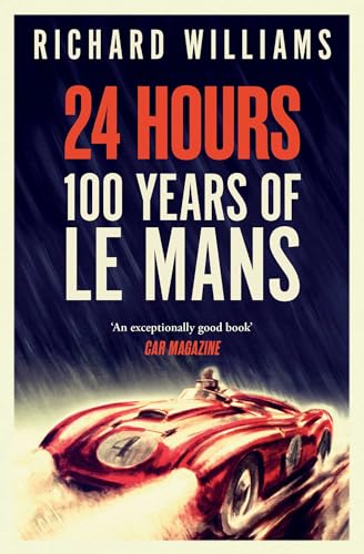 Book cover featuring a red race car driving through rain with bold white text.