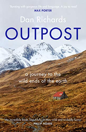 Book cover showing a small cabin with a red roof in a mountain landscape.