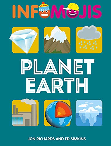 Book cover with illustrations of Earth’s features and emoji characters.
