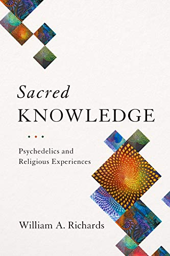 Book cover with colorful geometric patterns and title "Sacred Knowledge.
