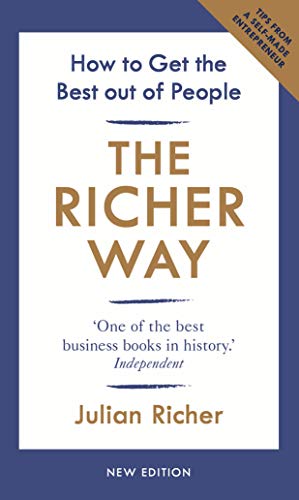 Book cover: "The Richer Way" by Julian Richer, white with gold text.