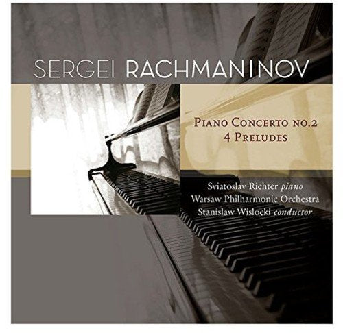 Vinyl record cover featuring a piano keyboard and text: Rachmaninov, Richter.