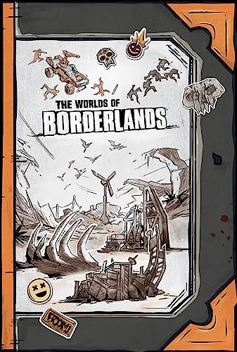 Book cover for "The Worlds of Borderlands" with desert landscape art.